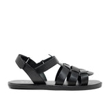 WALK London Gladiator Sandal Black Leather