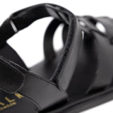 WALK London Men's Gladiator Sandal Black Leather Velcro