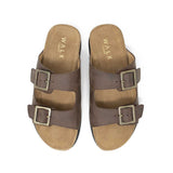 WALK London Sunset Double Strap Sandal Tan Leather