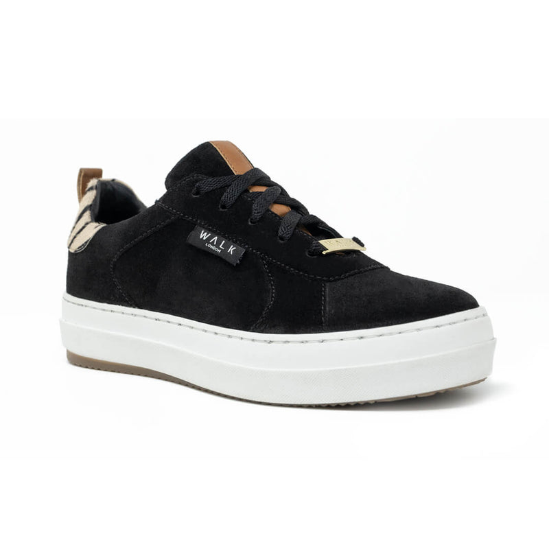 Sahara Trainer Black Suede Zebra Pony