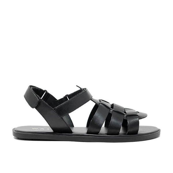 WALK London Gladiator Sandal Black Leather