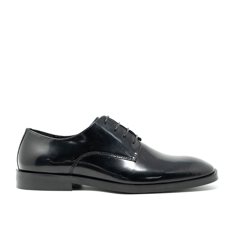 WALK London Alex Derby Smooth Black Leather