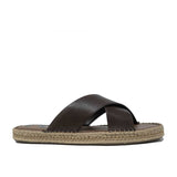 WALK London Amalfi Espadrille Sandal Brown Leather