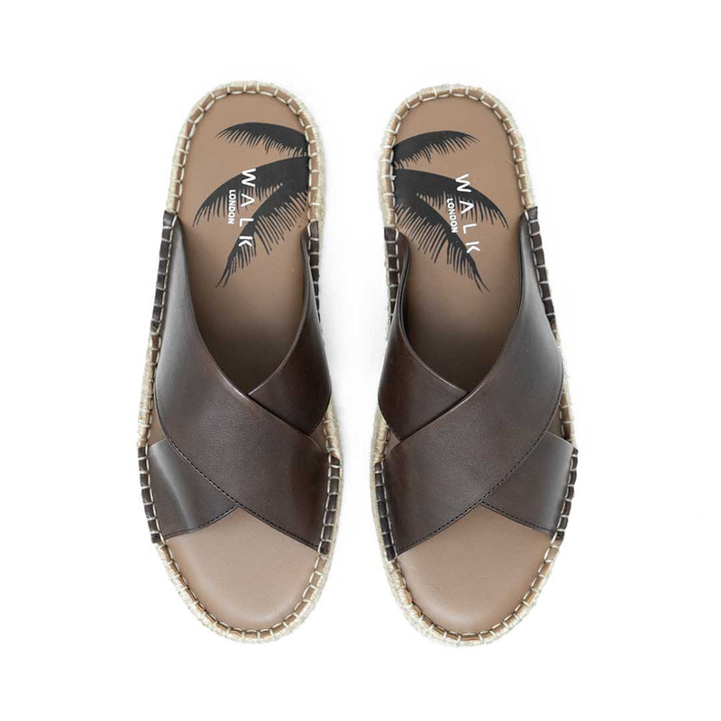 WALK London Amalfi Sandal Brown Leather