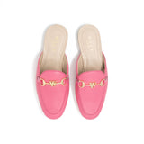 Birdseye View of the Walk London Bella Trijm Mule Loafer in Hot Pink