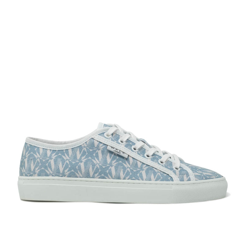 WALK London Boulevard Monogram Trainer Blue Canvas