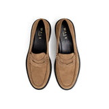 Birdseye View of the Walk London Campus Saddle Loafer in Tan Suede