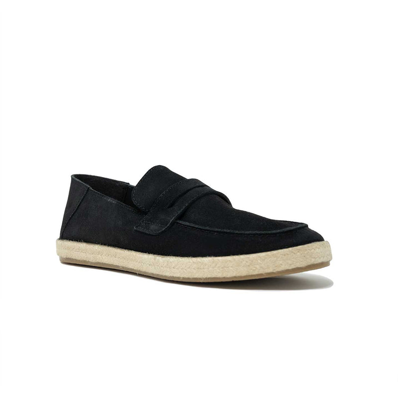 WALK London Cannes Saddle Espadrille Black Suede