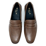 WALK London Capri Penny Loafer Brown Leather Top View