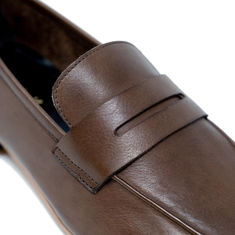 WALK London Capri Penny Loafer Brown Leather Saddle