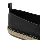 Black Espadrille with Leather Heel Pull