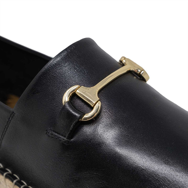 Black Espadrille with Gold Snaffle Bit