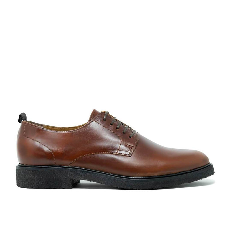 WALK London Craven Crepe Sole Derby Shoe Tan Leather