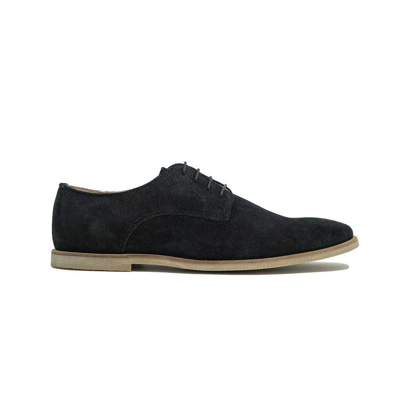 Mens Walk London Black Suede Danny Derby Shoe