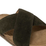 Khaki Suede Cross Strap