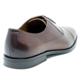 WALK London Florence Oxford toe Cap Shoe Brown Leather Embossed Back