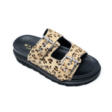 WALK London Garda Footbed Sandal Leopard Pony