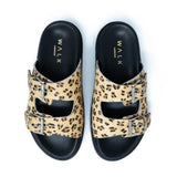 WALK London Garda Footbed Sandal Leopard Pony