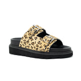 WALK London Garda Footbed Sandal Leopard Pony