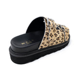 WALK London Garda Footbed Sandal Leopard Pony