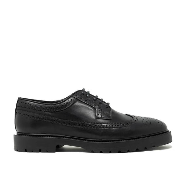 WALK London Harry Brogue Shoe Black Leather