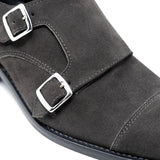 WALK London Hoxton Monk Shoe Grey Suede Buckle