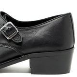 WALK London Hoxton Monk Shoe Black Leather Heel