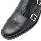 WALK London Hoxton Monk Shoe Black Leather Toe