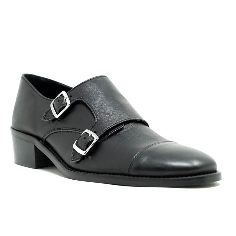 WALK London Hoxton Monk Shoe Black Leather Side