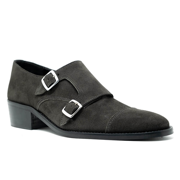 WALK London Hoxton Monk Shoe Grey Suede Side