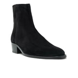 Walk London Hoxotn Cuban Zip-up Boot in suede black