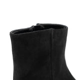 Walk London Hoxton Zip-up Cuban Heel Boot in Black Suede