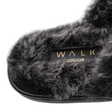 Silver toned Faux Fur Lined Slipper