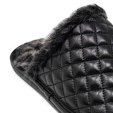 Faux fur cuff on a mens mule slipper