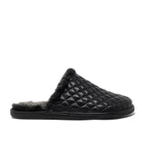 WALK London Hugh Quilted Slipper Black Leather