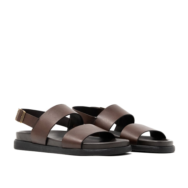 Mens Jackson Sandal Brown Leather Double