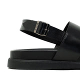 Mens Jackson Sandal Black Leather Buckle