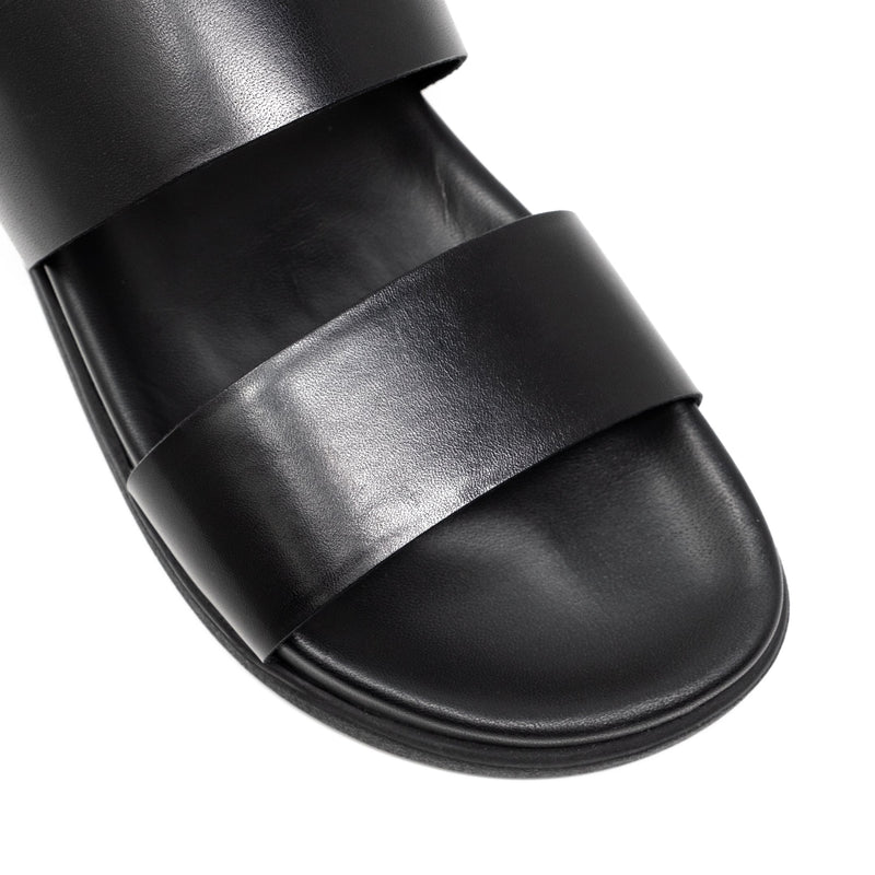 Mens Jackson Sandal Black Leather Toe Shape