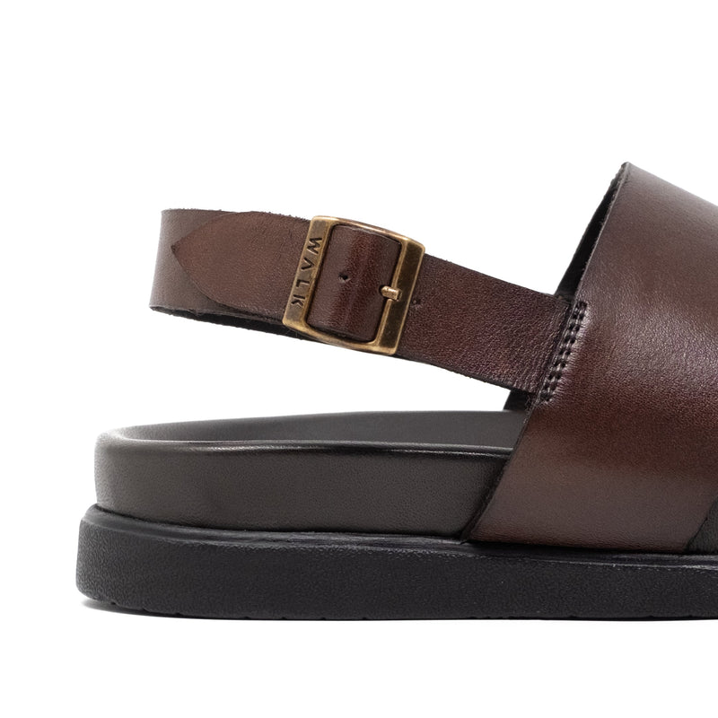 Mens Jackson Sandal Brown Leather Buckle