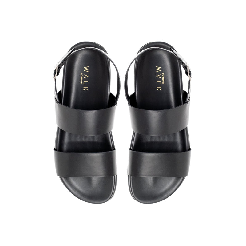 Mens Jackson Sandal Black Leather Top view