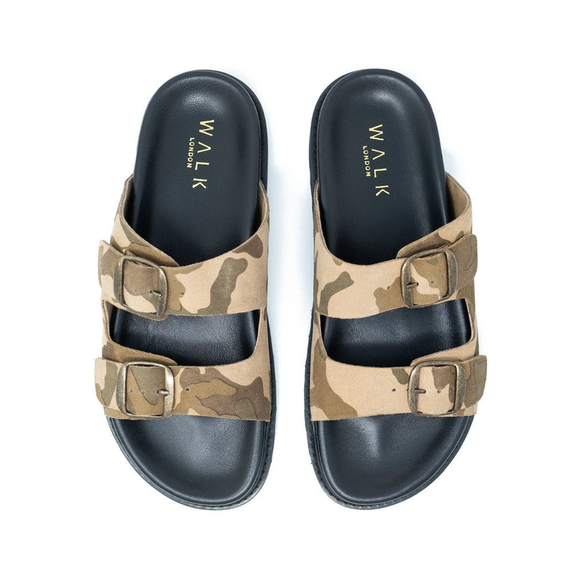 Jaws Footbed Sandal Camo Suede