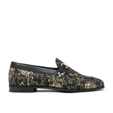 Joey Trim Loafers Black Gold Textile