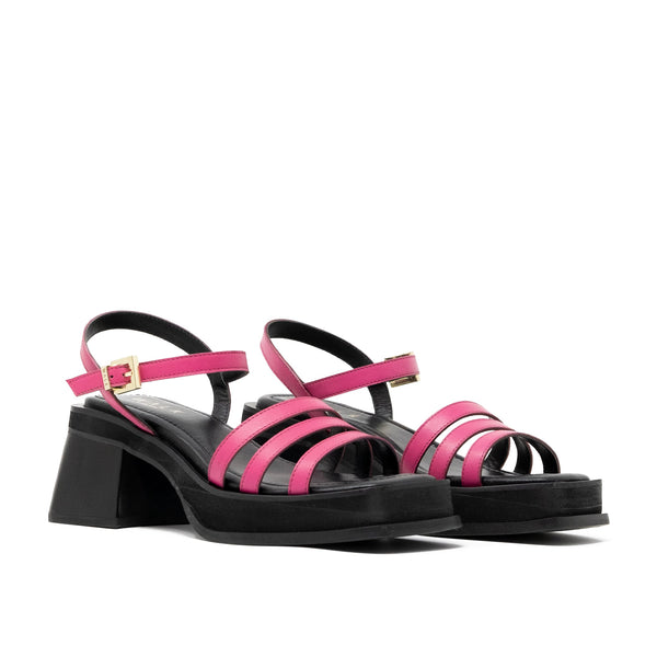 Pink Leather Walk London Lily Ankle Strap Sandal