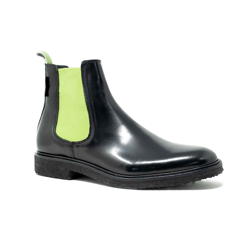 WALK London Ademola Lookman Chelsea Boot Black With Lime Green