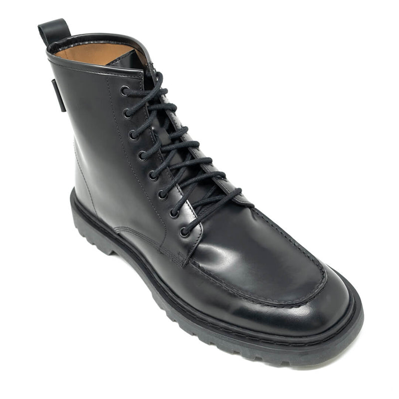 WALK London Milano Apron Boot Black Leather