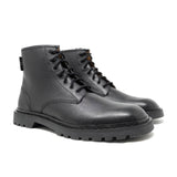 WALK London Milano Lace Up Black Leather