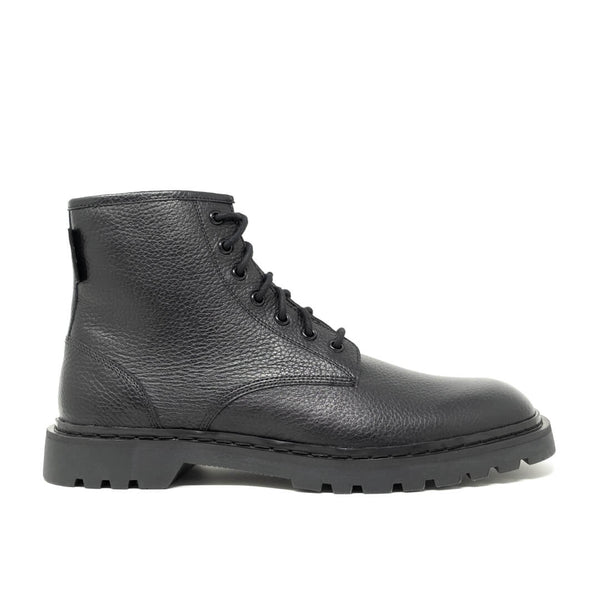 WALK London Milano Lace Up Black Leather