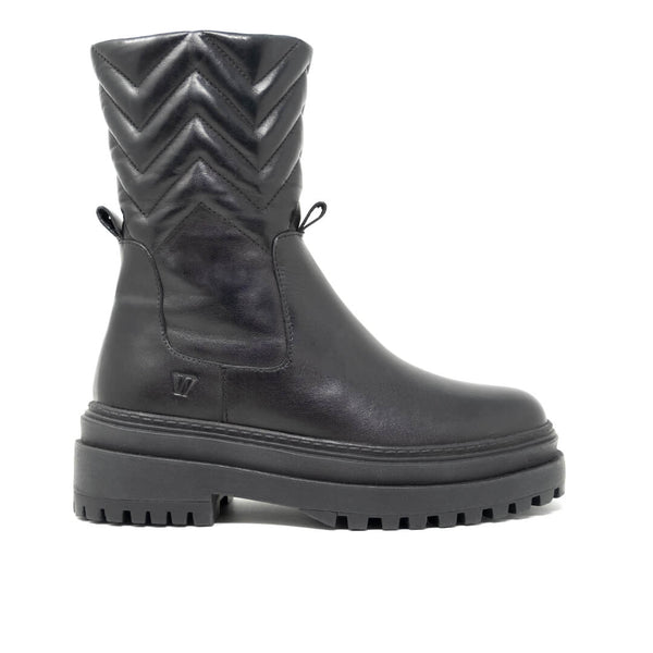 WALK London Naomi Quilted Plug Boot Black Leather