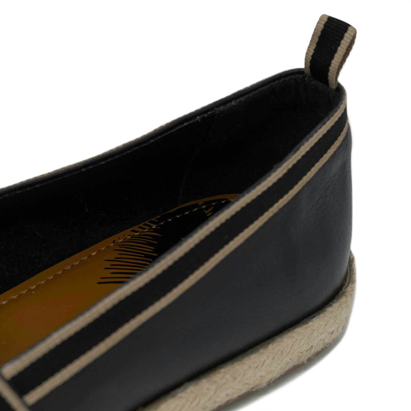 WALK London Nappa Espadrille Black Leather