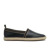 WALK London Nappa Espadrille Black Leather.